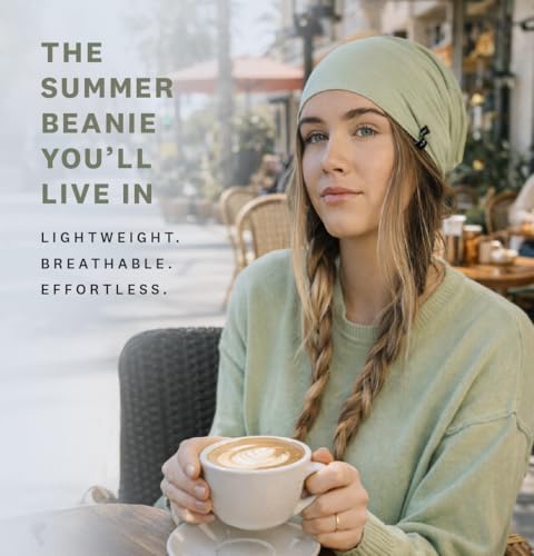 Summer T-Shirt Beanie for Men & Women - Soft Modal - Slouchy Style - color: Mint Green
