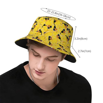 Bucket Hat for Men Women Packable Sun Hats Fisherman Outdoor Summer Travel Hiking Beach Caps - color: Duck