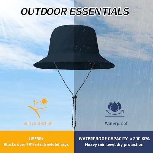 Durio Waterproof Bucket Hats for Woman UPF 50+ Sun Hat - color: Navy