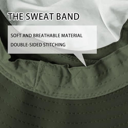 ZOORON Sun Hats for Men Women with Neck Flap Fishing UPF 50+ UV Protection - color: Army Green