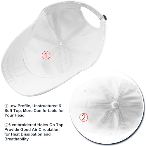 Loneshark Short Brim Baseball Cap for Running Small Bill Umpire Hat - color: White