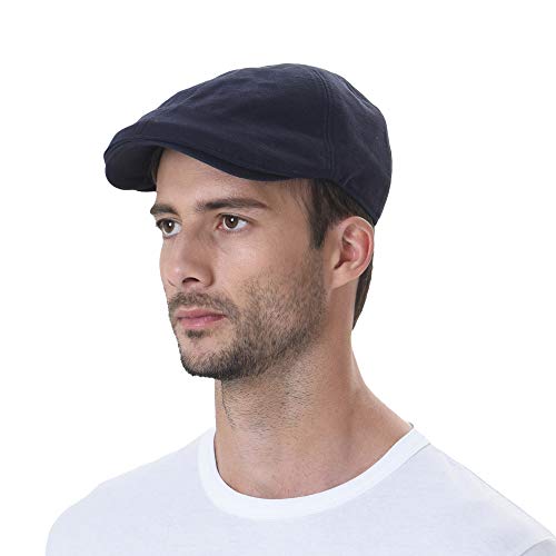 WITHMOONS Simple Newsboy Hat Flat Cap SL3026 - color: Navy, size: One Size
