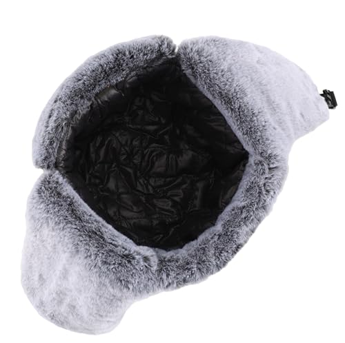 Connectyle Trapper Hat for Men Women Faux Fur Trooper Trapper Winter Hat with Ear Flaps Waterproof Ushanka Hunting Hats - color: Navy Blue