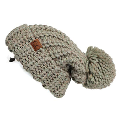 C.C Exclusives Women's Winter Seed Stitched Confetti Pom Beanie Hat (HAT-1816)(HAT-2214)(HAT-2085)(HAT-3841) - color: Mint Mix