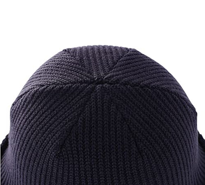 Connectyle 2 Pack Classic Cuffed Beanie Hat for Men & Women Warm Winter Knit Hat Thick Beanies Skull Cap Acrylic Watch Cap - color: Black+navy Blue