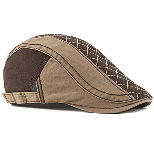 2 Pack Men's Cotton Flat Cap Ivy Gatsby Newsboy Hat - color: V