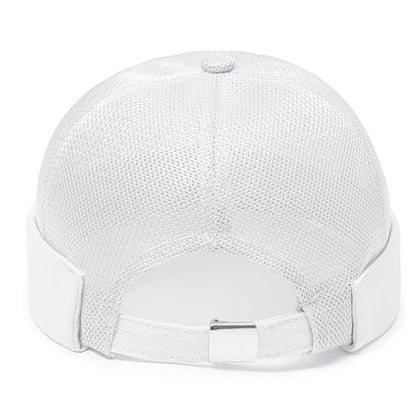 Mens Mesh Brimless Cap with No Brim, Summer Docker Cap Beanie Hat Flip Sailor Skullcap Breathable - color: White
