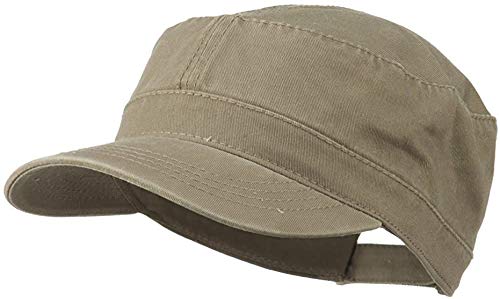 Ashen Fane Superior Garment Washed Cotton Twill Adjustable Army Cap - color: Dark Khaki