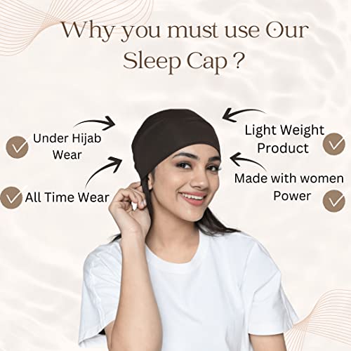 Chemo Hats Solid Sleep Cap Women's Bamboo Soft Headwear Cancer Cap Chemo Headwear Women - color: Brown