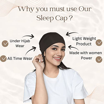 Chemo Hats Solid Sleep Cap Women's Bamboo Soft Headwear Cancer Cap Chemo Headwear Women - color: Brown