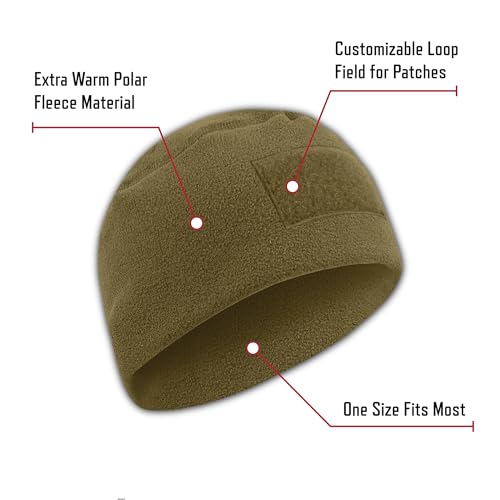 Rothco Tactical Watch Cap – Polar Fleece Beanie with Loop Field for Patches - color: Black