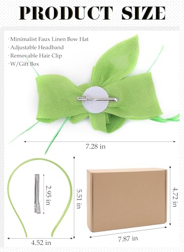 Zinniday Victoria Tea Party Hat - 2025 Bow Derby Attire Hats with Hairpin,1920s 50s Feather Fascinators for Women - color: Sage Green