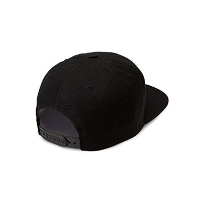 Volcom Men's Quarter Twill Snapback Hat – 6-Panel Adjustable Cap with Stone Logo Patch - color: Black