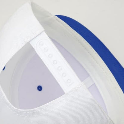 Snapback Hat Flat Bill Visor Hats Adjustable Hip Hop Baseball Cap for Women Men - color: White Blue