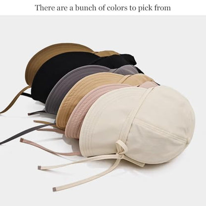 Womens Sun Hat Wide Brim UPF 50+ UV Protection Foldable Packable Sun Shield Hat for Women, Ponytail Outdoor Fishing Hat - color: Upgraded Brown