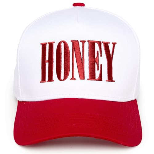 Funky Junque Adult Trucker Snapback Hat 2-Tone Baseball Cap - color: Honey - White/Red