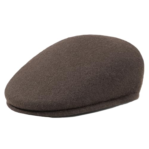 Wool Blend Mens Newsboy Caps, Classic Flat Cap Ivy Cabbie Gatsby Hat Winter Beret Hat for Men - color: Coffee