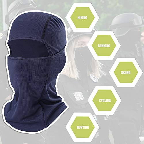 Balaclava Face Mask Adjustable Windproof UV Protection Hood - color: Dark Blue