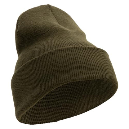 e4Hats.com 12 inch Cuffed Knit Long Beanie - color: Olive