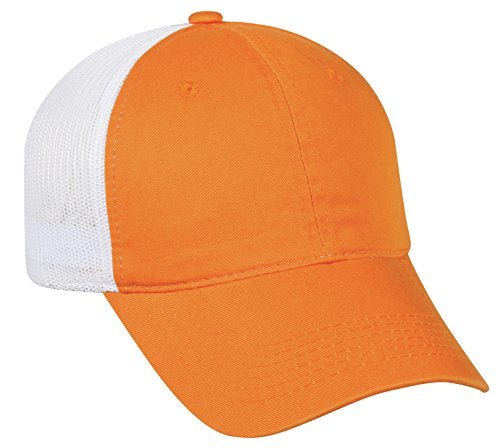 Outdoor Cap Garment Washed Meshback Cap - color: Orange/White