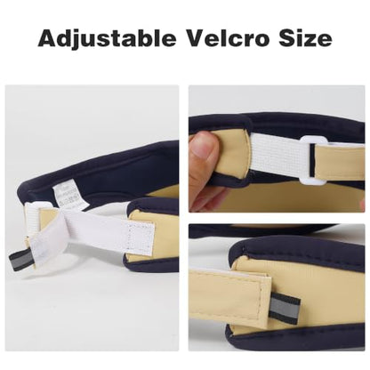 Sun Visor Caps Foldable Brim Adjustable Visor Hats for Women Men - color: Deepkhaki