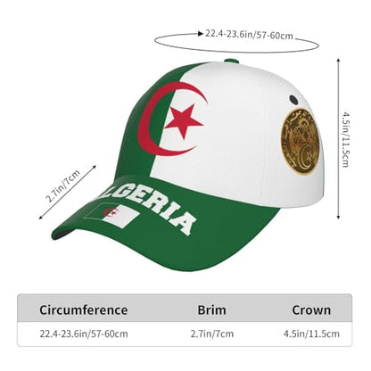 National Flags Baseball Cap for Men Women, Adjustable Trucker Hat Sun Visor Caps, Outdoor Dad Cap Patriotic Hat - color: Algerian Flag