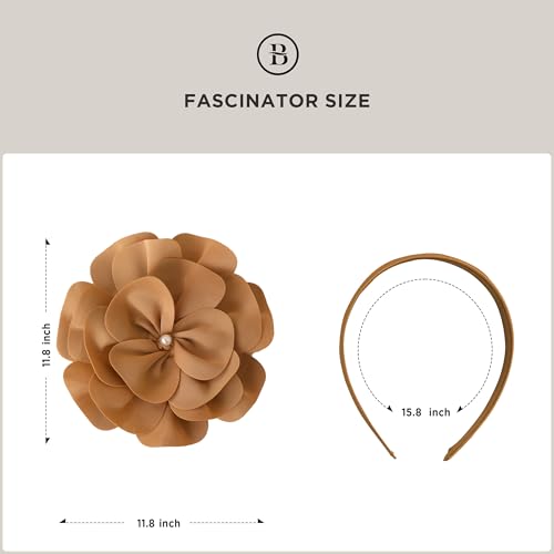BABEYOND Fascinators Hats for Women Layered Flower Tea Party Derby Hats - color: Coffee