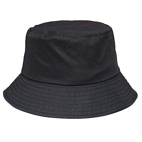Rave Bucket Hat for Women & Men - Cute Bucket Hats - Festival Hat Adjustable 50+ SPF Protection Rave Accessories - color: Solid Black