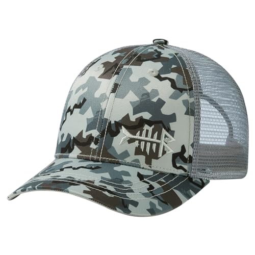 BASSDASH Altimate Fishing Hat Mesh Back for Men Women Adjustable Baseball Trucker Cap - color: Rock Camo