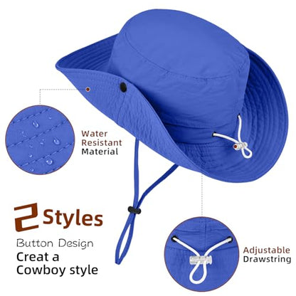 ZOORON Sun Hats for Women Men Fishing Hat UPF 50+ Wide Brim Bucket Hat - color: 1pack-royalblue