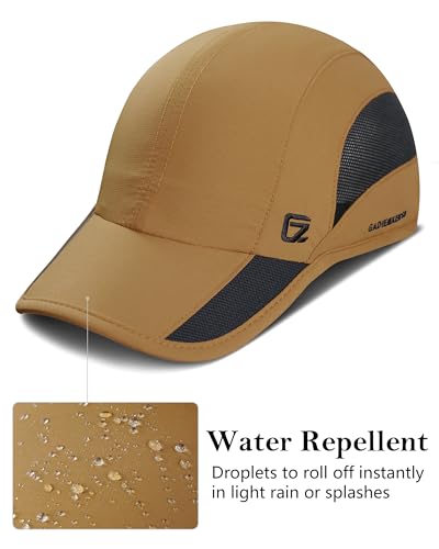 GADIEMKENSD Outdoor Running Hat Breathable Mesh 2PACK - color: Camel+camel, size: 7-7 1/2