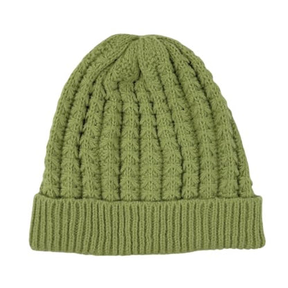 Humble Hilo Knit Hats Beanies for Women Winter Pom Beanie Men or Women Beanies Cable Knit Beanie - color: Fern