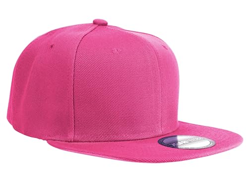 Gelante Plain Blank Flat Brim Adjustable Snapback Baseball Caps LOT 6 Pack - color: Hot Pink