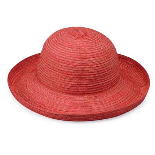 Wallaroo Hat Company Women's Sydney Sun Hat - UPF 30+ Sun Protection, Packable, Adjustable - Beach, Travel, Wide Brim - color: Red