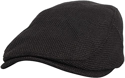 Cabbie Hats for Men Summer,Cotton Beret Newsboy Hat Ivy Gatsby Adjustable Flat Cap Beret for Driving - color: A02-black