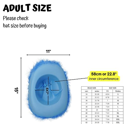 4E's Novelty Cowboy Hat with feathers With Heart Shaped Sunglasses for Women, Felt Cowgirl Hat for Party Costume Dress Up - color: Light Blue