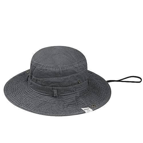 Clakllie Reversible Packable Boonie Fishing Hat UV Protection Sun Beach Hat - color: S-hjy6-grey