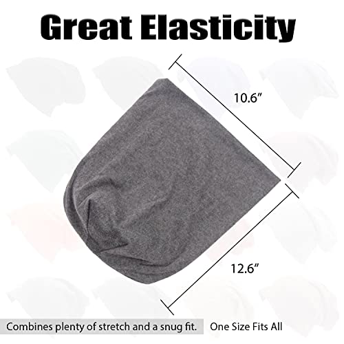 DOOVID Slouchy Beanie for Women Men Baggy Beanie Hats Casual Stretch Knit Hip-Hop Skull Caps - color: Dark Green