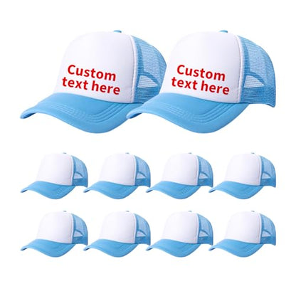 10 Pack of Blank Trucker Hat Bulk Men and Women Hats Bulk DIY Graffiti Mesh Hat Hot Stamping Hats - color: Blue