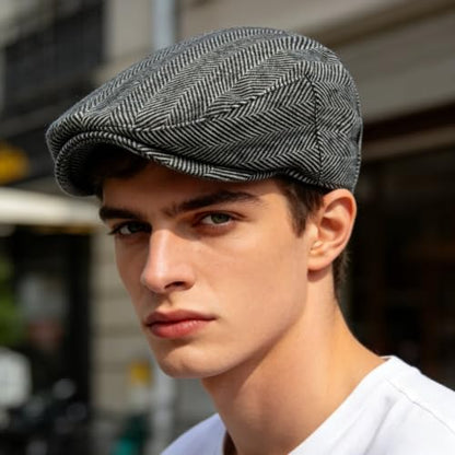 Idopy Men`s Classic Adjustable Ivy Irish Newsboy Golf Cap Hat - color: 267 Black