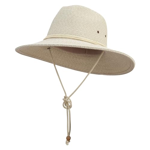 Jeanne Simmons Men's UPF 50+ Chin Cord Safari Hat - color: Khaki, size: X-Large