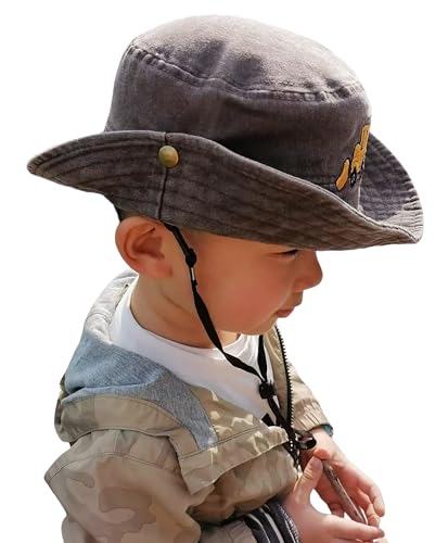Excavator Toddler Baby Bucket Hats for Kids UV Protection Beach Hat Kids Camping Fishing Hat for Boy 2-8 Years - color: Coffee