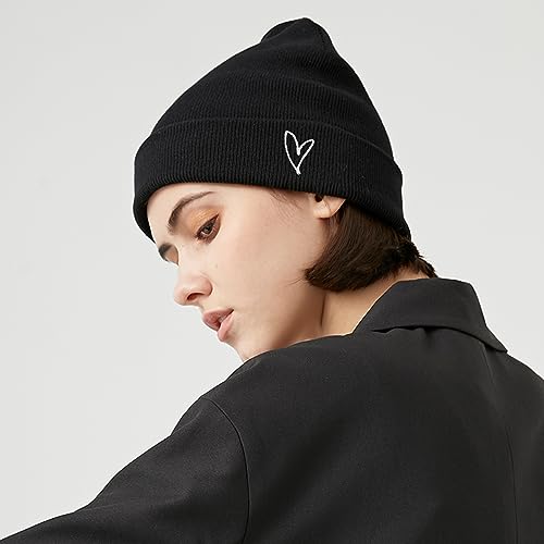 Cool Graphic Beanie for Men and Women - Black - color: Heart2