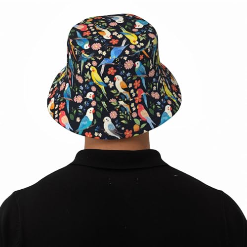 Bucket Hat Unisex for Men Women Cute Funny Fashion Fishing Hat Trippy Art Casual Fisherman Cap - color: Bird