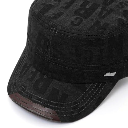 Cadet Hat Flat Top Hats Army Military Caps for Men Women - color: Black C
