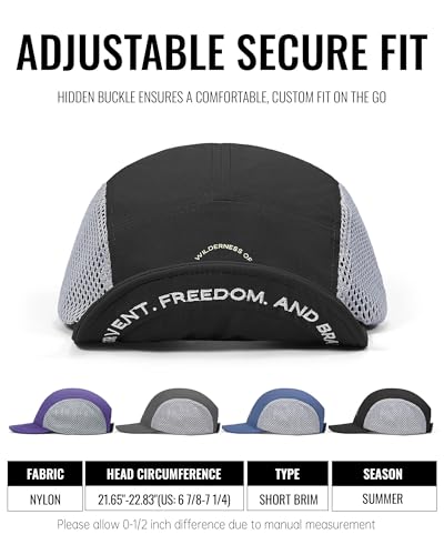 CLAPE Quick Dry Short Brim 5 Panel Hat, Water Resistant Nylon Cap - color: Clsb03-khaki