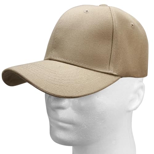 Falari Wholesale Bulk Lot 12-Pack Baseball Cap Adjustable Size Plain Blank Solid Color - color: Khaki