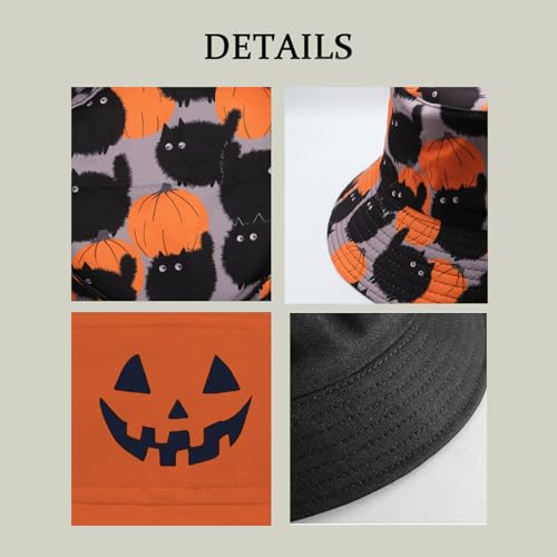 Bucket Hat for Men Women Funny Holiday Fishing Hat Cute Fisherman Cap - color: H-pumpkin