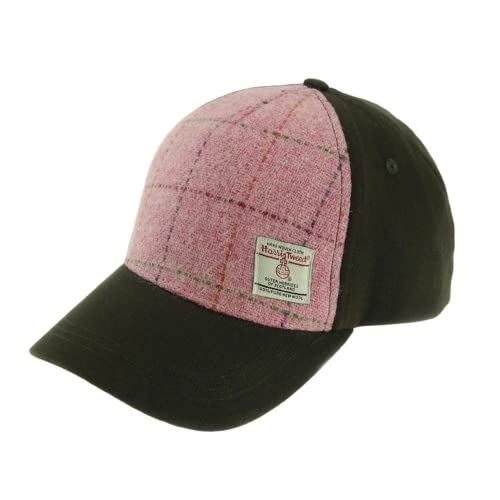 Tartan Baseball Cap in Harris Tweed by Glen Appin Of Scotland Limited - color: Light_pink_check_(col_68)