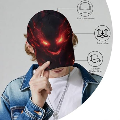 Lightweight Sweat Wicking All Over Print Baseball Cap Bold Graphic Sports Cap for Running, Gym - color: Evil Dragon